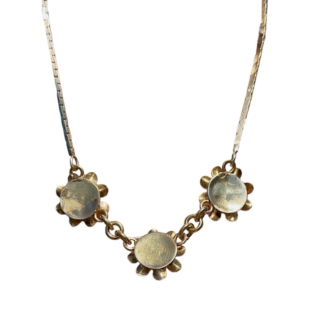 Elegant 14k Solid Italian Yellow Gold Floral Necklace! RARE! - Picture 3 of 8